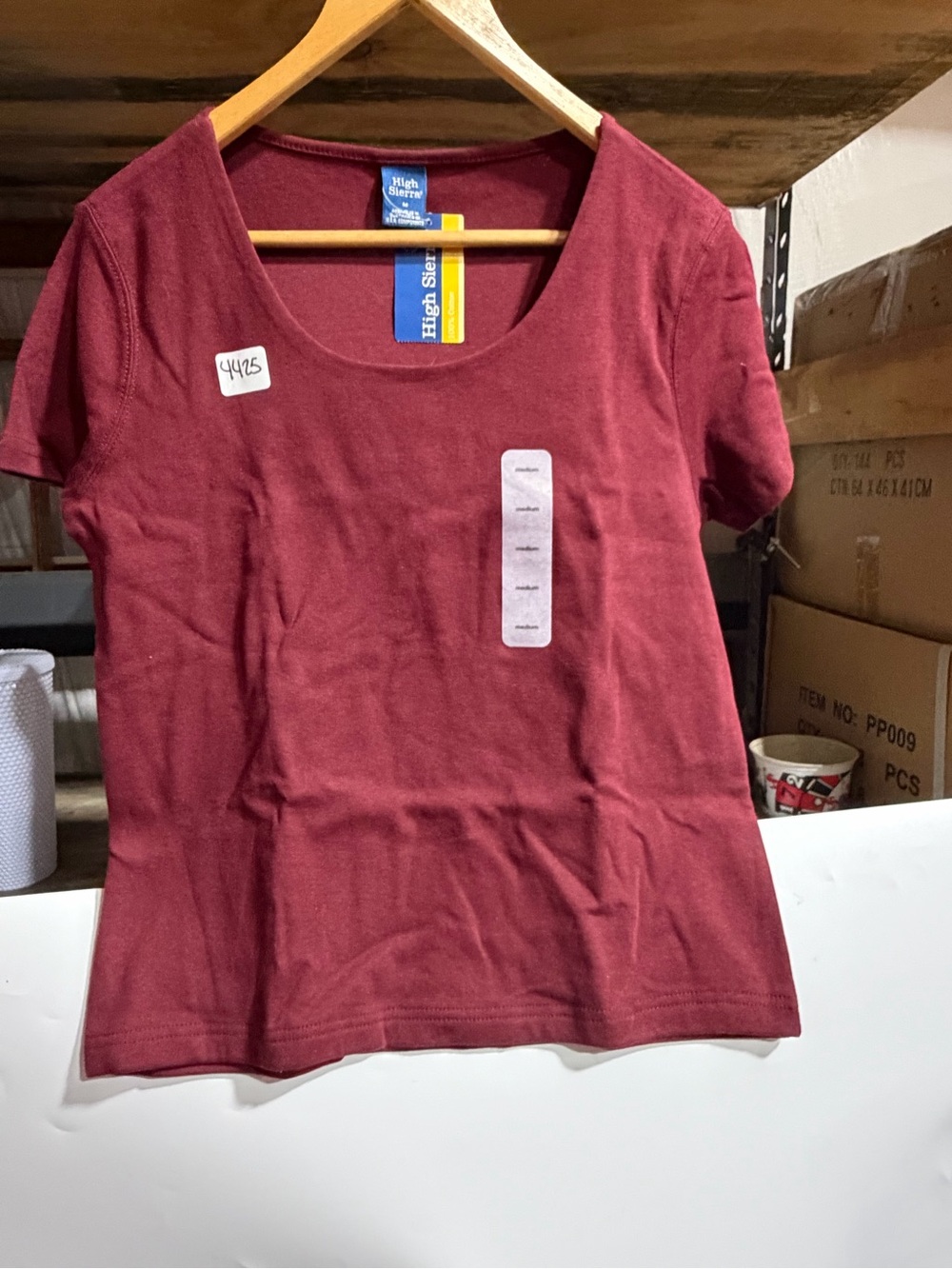 #4425-High Sierra Women's Scoop Neck Short Sleeve Tee - Maroon